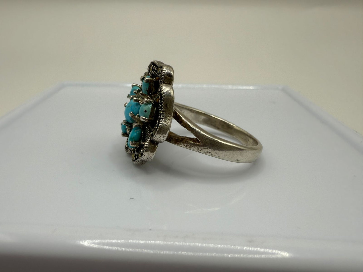 Sterling Silver Ring with Natural Turquoise stones