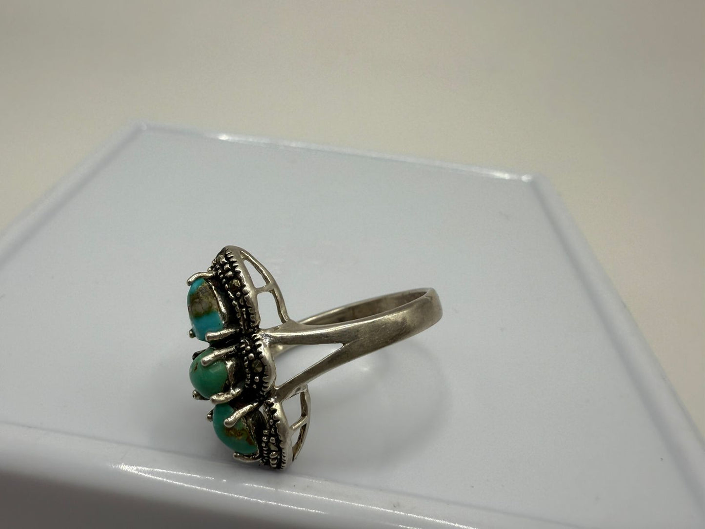 Sterling Silver Ring with Natural Turquoise stones