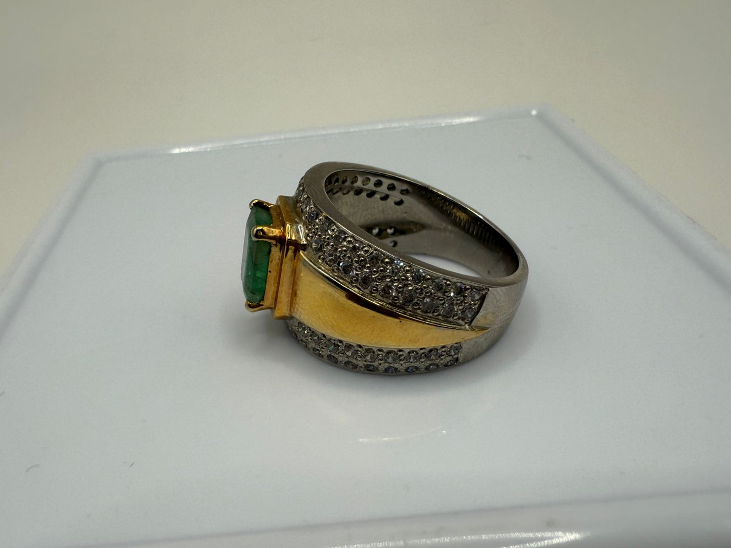 Sterling Silver Ring with Natural 2.5 carat Zambian Emerald stone