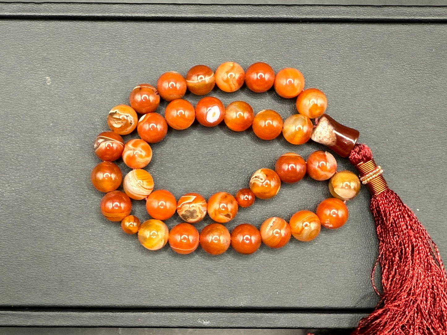 Handmade Agate Tasbeeh – 33 Beads Islamic Prayer Beads