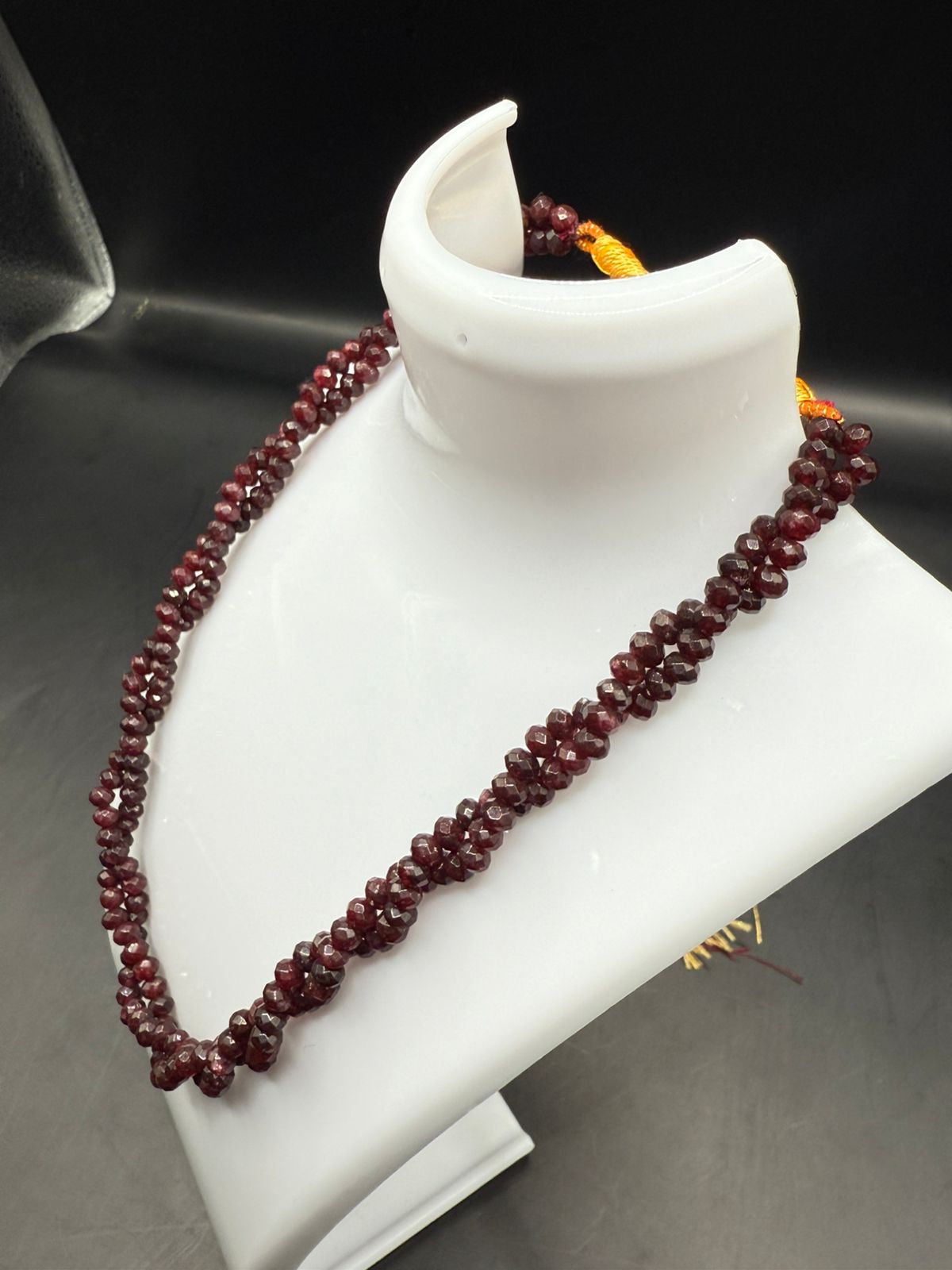 Handcrafted Heated Ruby Beads Necklace