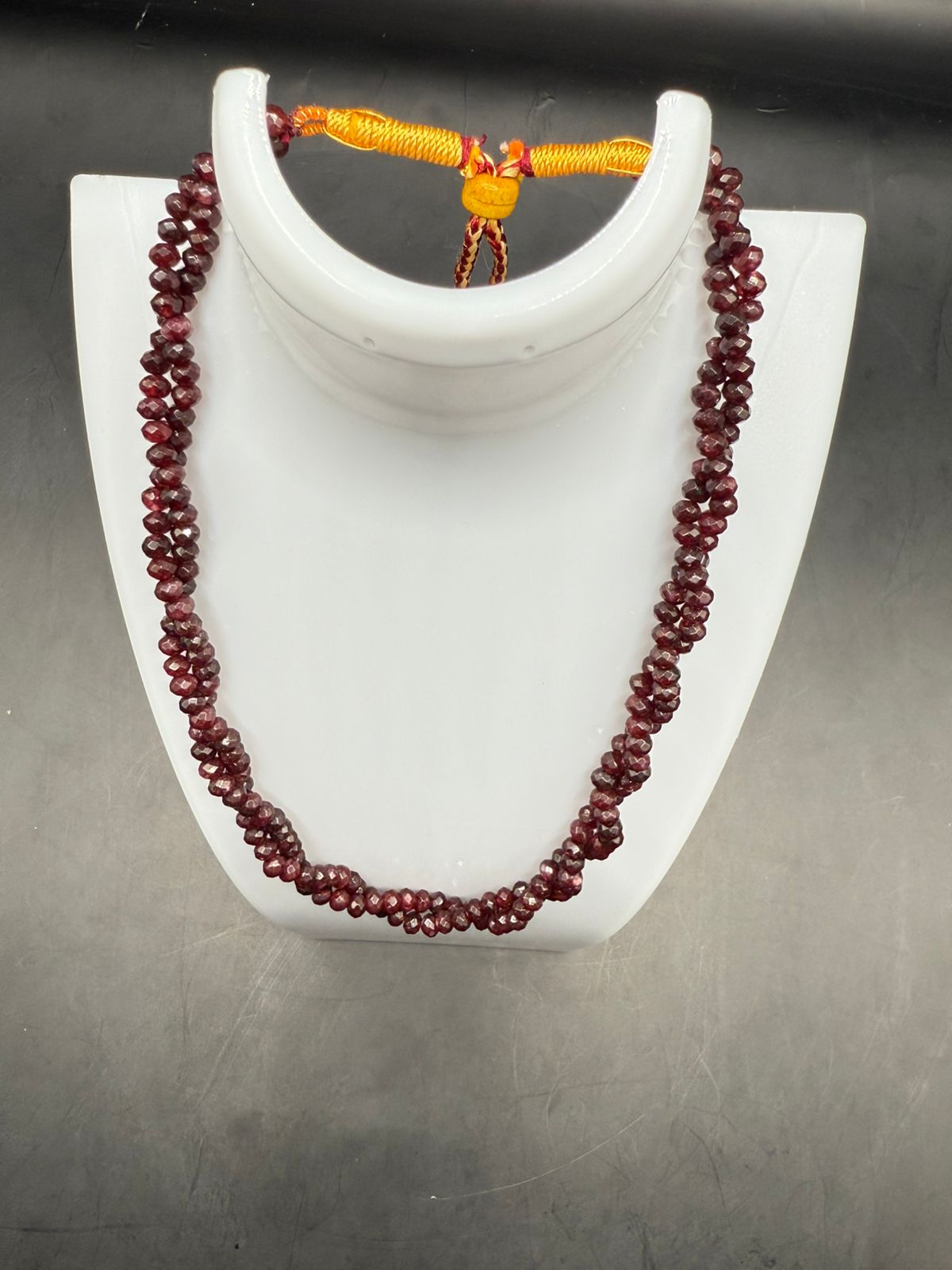 Handcrafted Heated Ruby Beads Necklace