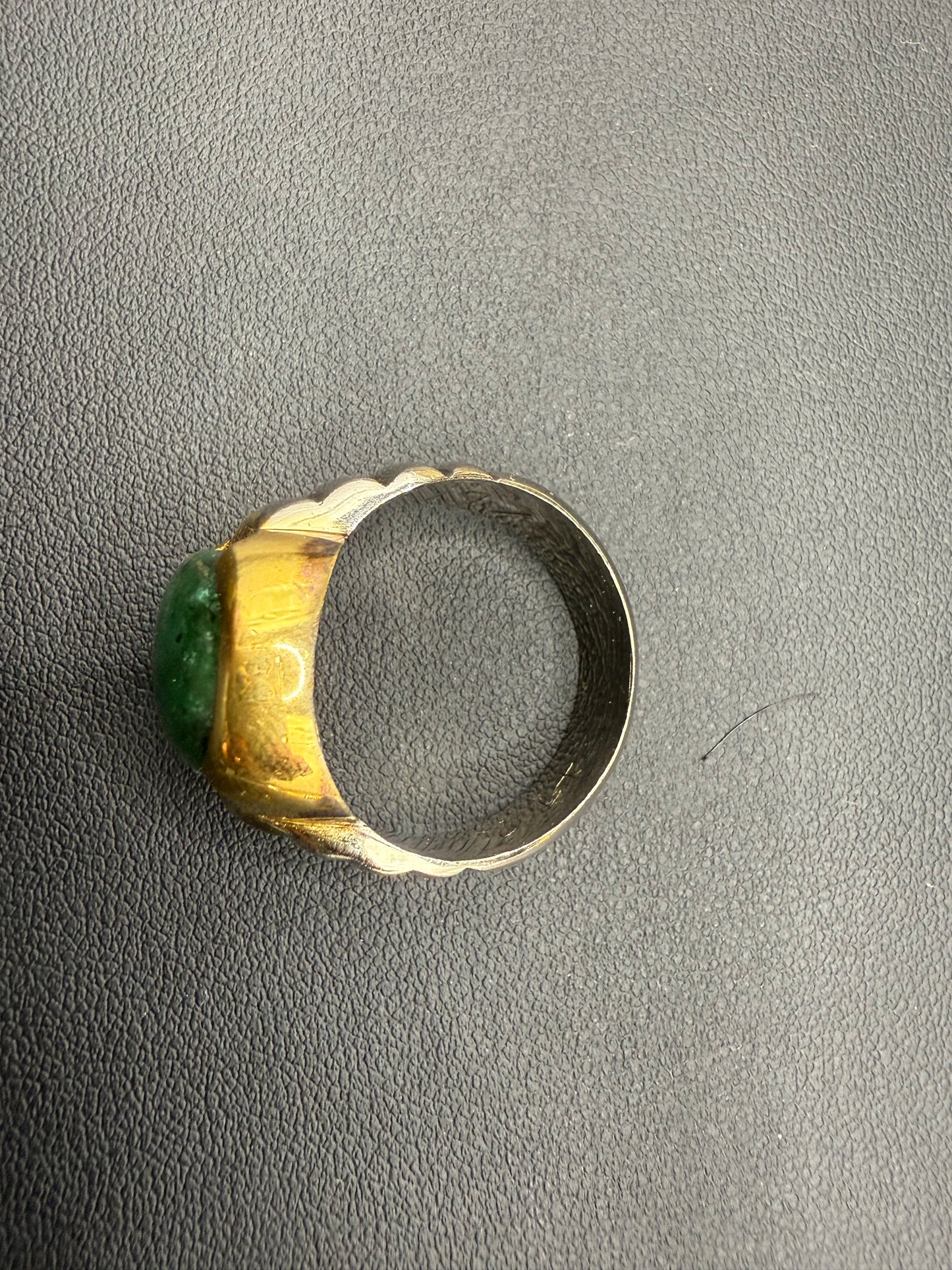 Gold Plated Silver Ring with Zambian Emerald stone and Zarkoon