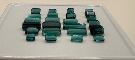 Rare Indicolite Tourmaline Lot – 43 Carats | Deep Blue-Green Gem