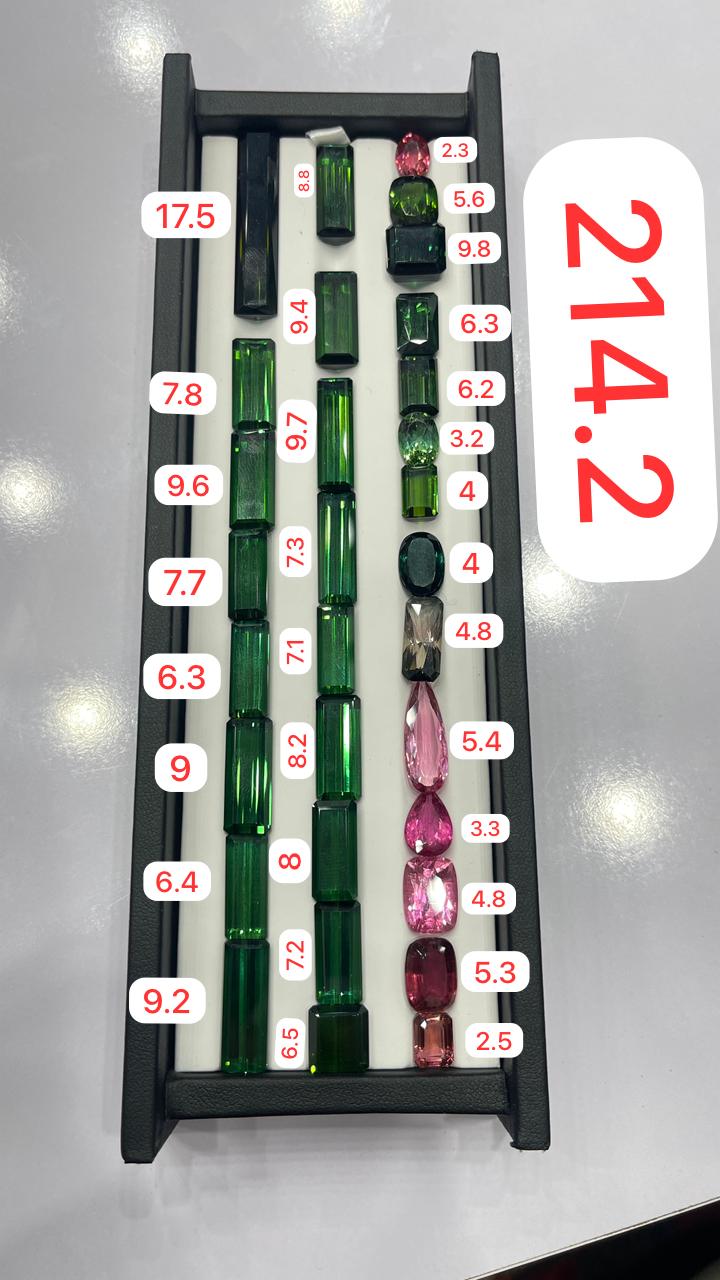 214.2 Mixed Tourmaline Gemstone Lot – Natural, Untreated, Eye-Clean