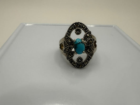Sterling Silver Ring with Natural Turquoise stone