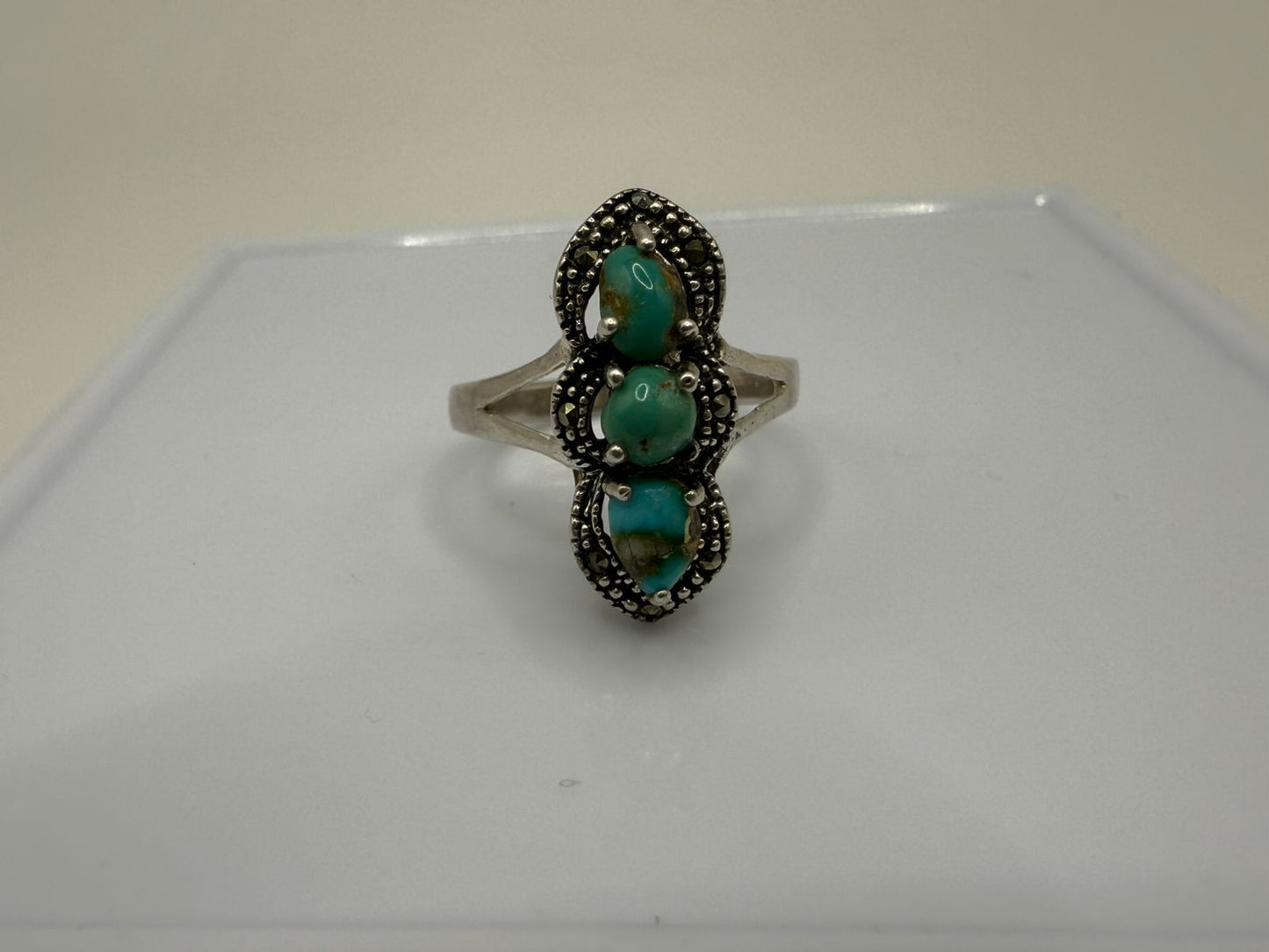 Sterling Silver Ring with Natural Turquoise stones