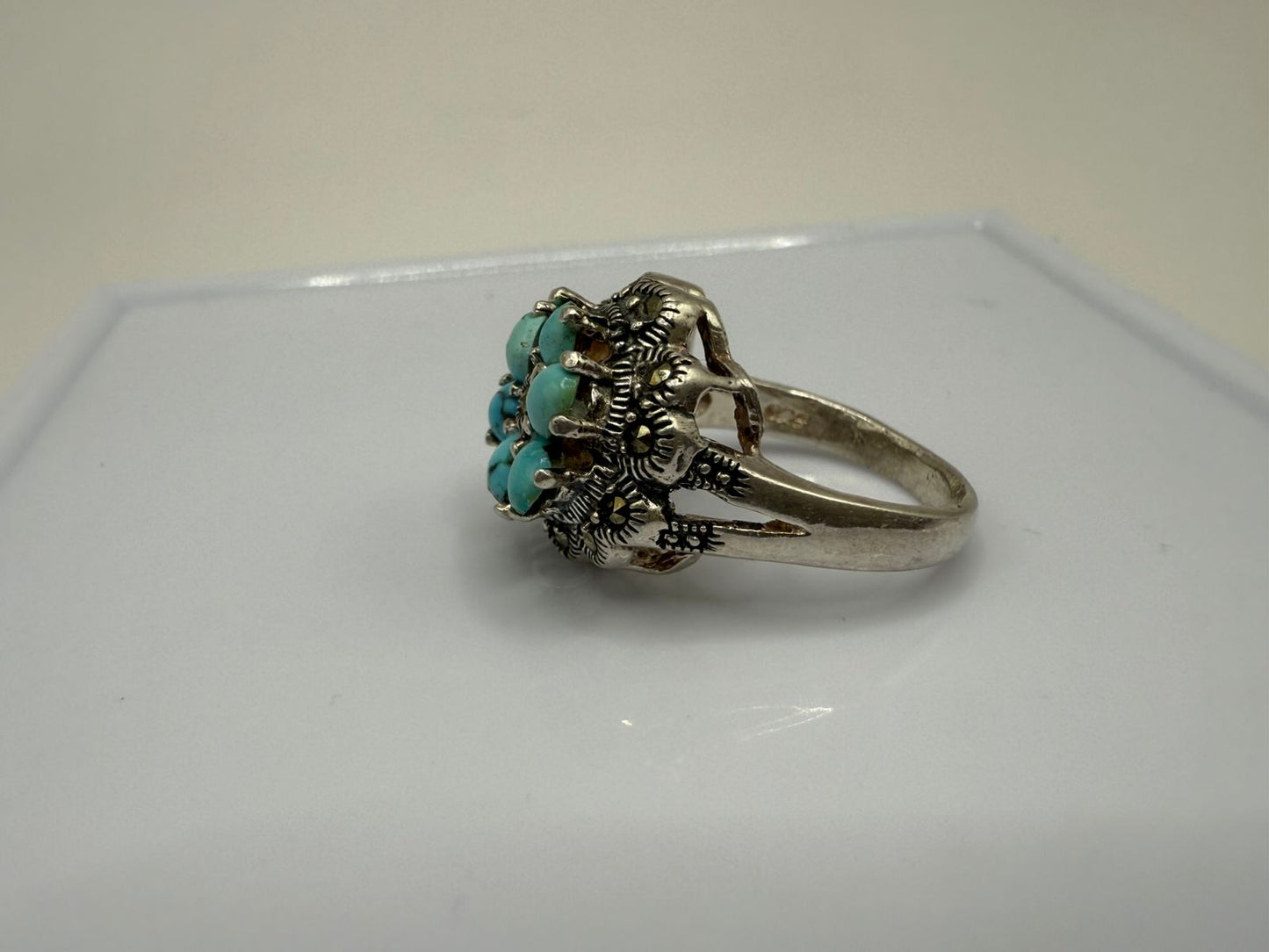 Sterling Silver Ring with Natural Turquoise stones