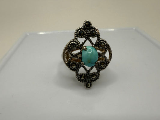 Sterling Silver Ring with Natural Turquoise stone
