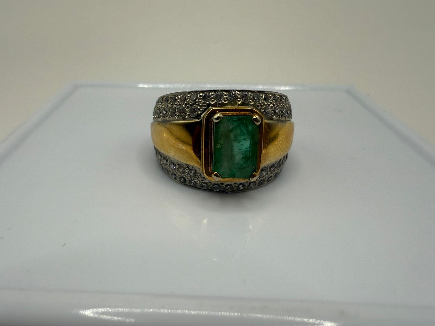 Sterling Silver Ring with Natural 2.5 carat Zambian Emerald stone