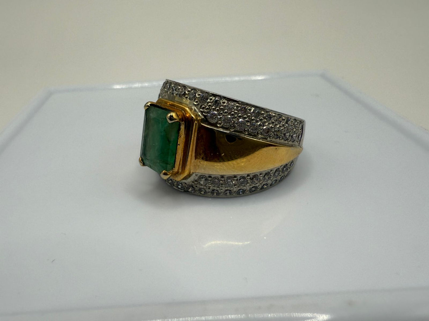 Sterling Silver Ring with Natural 2.5 carat Zambian Emerald stone