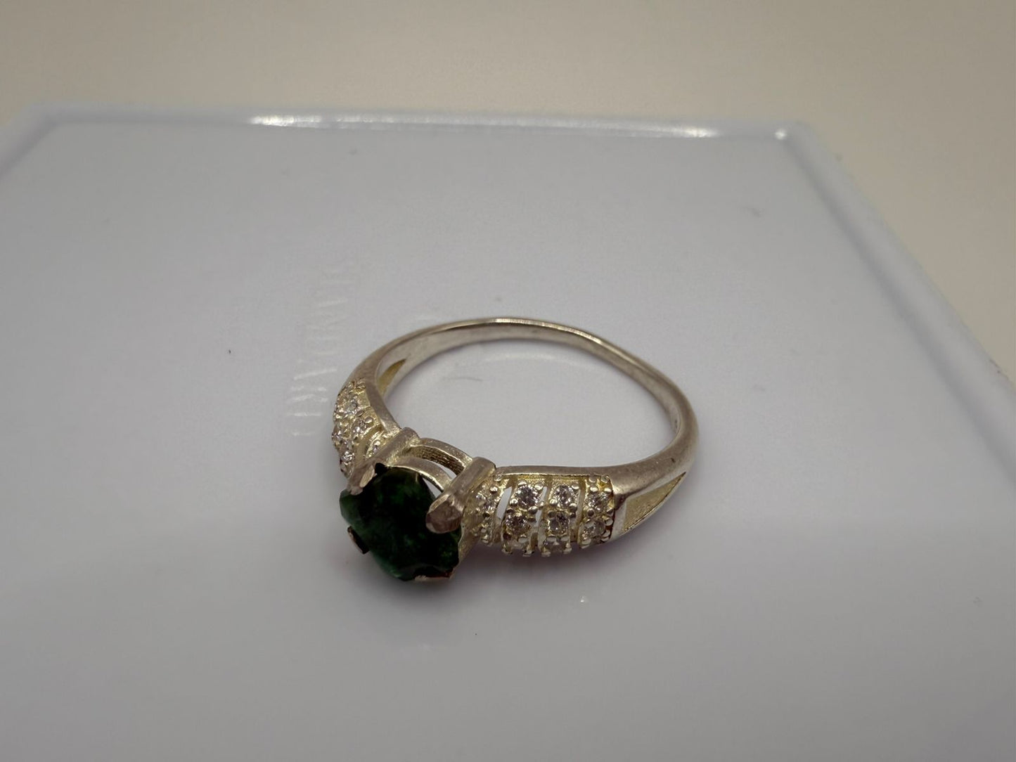 Sterling Silver Ring with Natural 2 carat Swat Emerald stone