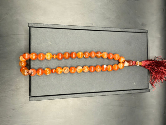 Handmade Agate Tasbeeh – 33 Beads Islamic Prayer Beads