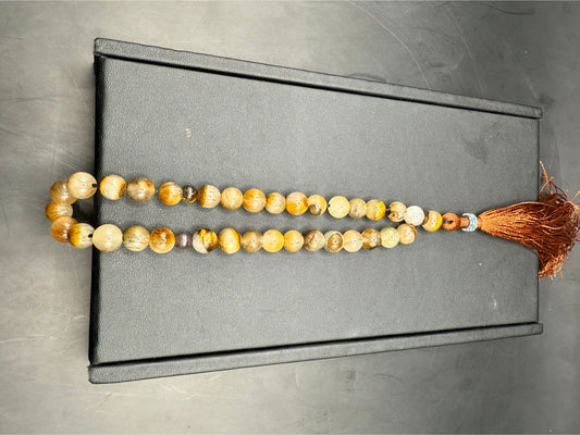 Handmade Tiger EyeTasbeeh – 33 Beads Islamic Prayer Beads