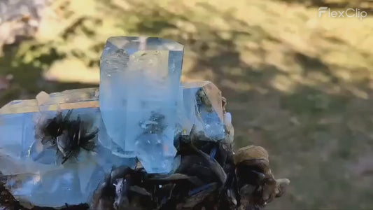 Natural Aquamarine Specimen with Mica – Nagar, Pakistan | Unique Mineral Display